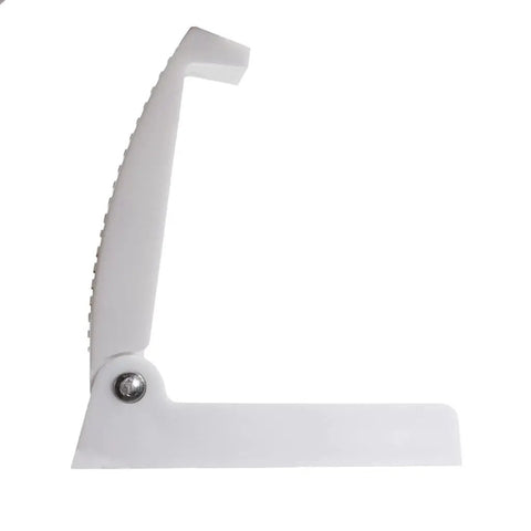Universal Heavy Duty Trailer Door Catch Bracket With Spring Loaded Hinge for secure latch, durable white ABS plastic.