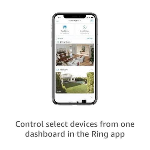 Smartphone displaying Ring app interface for monitoring home devices, related to Alarm Contact Sensor Two Pack Second Gen For Doors And Windows.