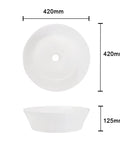 USZWBY Vessel Sinks Bathroom Vessel Sink European Style Light Luxury Round White Wash Basin dimensions 420mm diameter 125mm height