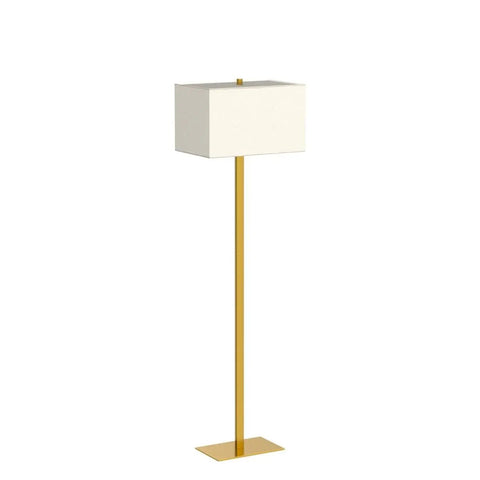 Stella Brass Floor Lamp With Modern Mid Century Vibe For Living Rooms And Offices, Tall Led Reading And Work Lamp With Hefty Base, Warm Ambient Glow And Fresh Contemporary Decor