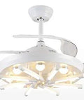 High End 42 Inch Led Ceiling Fan With Remote And Built In Lighting Featuring Clean White Blades And Whisper Quiet Airflow in white design.