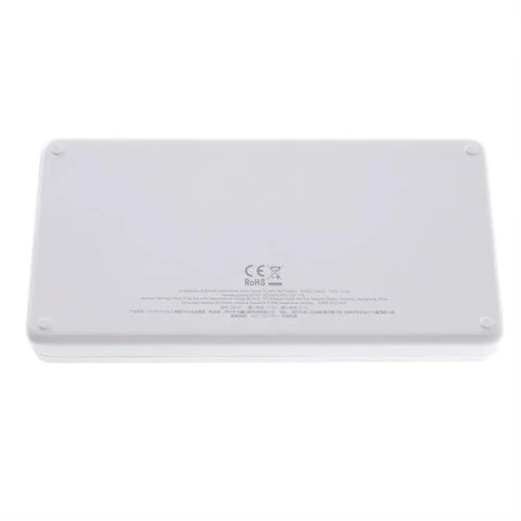 Back view of Phantom 4 Series Battery Charging Hub for Three Batteries, showing product details and serial codes.