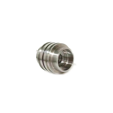 Piston for JTS waterjet intensifier pump; stainless steel machined component with grooved outer surface