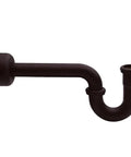 Pedestal Sink Lavatory Supply Line Kit With P Trap And Round Handle Angle Stops In Oil Rubbed Bronze, showing oil rubbed bronze P-trap