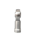 High Octane Male Rod End Heim Joint M24x2 Slot Injection Left Hand Thread for car suspension, close-up view of silver finish.