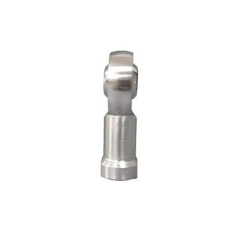 High Octane Male Rod End Heim Joint M24x2 Slot Injection Left Hand Thread for car suspension, close-up view of silver finish.