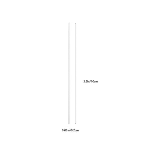 Side view of TEHAUX 10-pack alumina kiln hanging rods, white, 3.9 in long, 0.2 cm diameter.