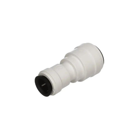 AquaLock One Half Inch CTS To Three Eighths Inch OD Reducing Union Coupling With O Ring Lead Free Polysulfone Quick Push To Connect Tool Free Installation For Copper CPVC PEX And CTS Tubing, white reducing union