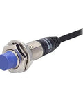 Industrial Inductive Proximity Sensor PRD12-8DN, metallic body, blue tip, NPN output, 8mm sensing range, 10-30V DC, machinery use
