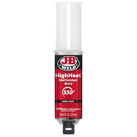 High Heat Epoxy Syringe Kit for Metal and Plastic Repairs, 1:1 Two-Part Formula in Dark Grey, Bonds Up To 550°F