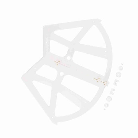 ABS two-layer hollow closet shoe rack hinges for smooth open and close, easy assembly, airflow design in white shown with hardware.
