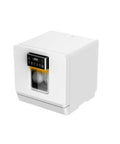 Compact Countertop Dishwasher For Four Place Settings Portable Kitchen Workhorse with sleek white design and digital control panel.