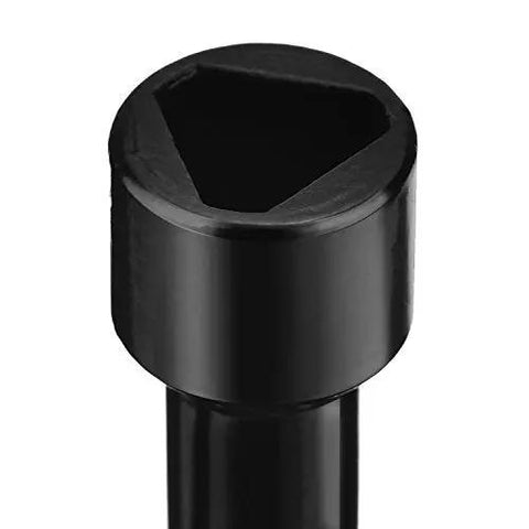Close-up of All In One 4 Way Utility Key For Water Gas Electric Meters And Medicine Cabinets Heavy Duty Zinc Alloy Tool black triangle
