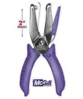 Two Inch Reach Hole Punch With Five Sixteenth Inch Round Hole Chrome And Purple Finish Ergonomic Soft Grip Handles