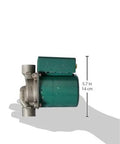 Side view of 1/40 HP 115V Stainless Steel Circulator Pump With Self Lubricating Motor For Boilers And Hydronic Systems, dimensions shown.