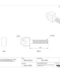 Blueprint of Black Oxide 12L14 Steel Latch Bolt 1/4-20 TPI, 3/4 Inch Thread Length, 1-3/4 Inch Overall Length, with dimensions and angles.