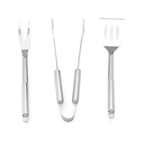 4 Piece Stainless Steel BBQ Grilling Tool Set With Carry Bag Rust-Resistant And Dishwasher Safe Includes Spatula Grill Fork Tongs