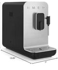 Fully Automatic Coffee Maker With Steam In Black Brings Home Barista Vibe With Six Drink Options From Ristretto To Large Coffee Plus Extra Strong Brews And Hot Water With A Stainless Steel Burr Grinder For Fresh Flavor, side view