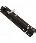 48 Pack 8 Inch Black Steel Tower Bolt Gate Latch Heavy Duty Surface Mount Security Lock For Doors Windows Built Like A Tank With Smooth Operation Japanned Finish Quick Install Hardware Upgrade with silver latch detail.
