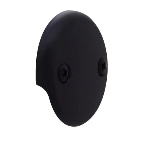 Twist And Close Tub Trim Set With Two Hole Overflow Faceplate In Matte Black For One And One Half Inch Drains Includes Brass Screws