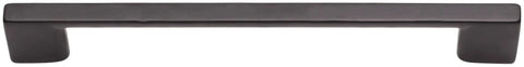 Front view of Sutton Satin Bronze Cabinet Pull 160 Millimeter Center To Center Soft Contoured Square Bar Handle