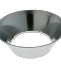 Heavy Duty Steel Fire Sprinkler Escutcheon Skirt With Slick Chrome Finish Built For Exposed Ceiling Heads Matches 401 Style Cups, chrome bowl shape.