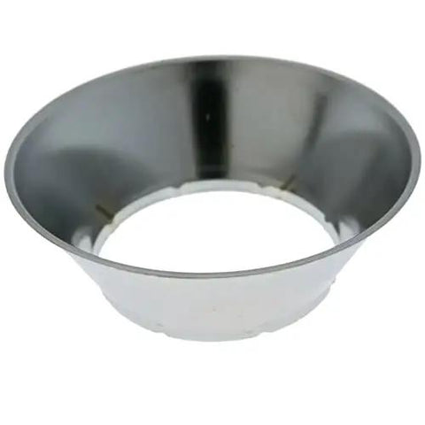 Heavy Duty Steel Fire Sprinkler Escutcheon Skirt With Slick Chrome Finish Built For Exposed Ceiling Heads Matches 401 Style Cups, chrome bowl shape.