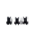 High Grade Motorbike Exhaust Hanger Bushing Suspension Cushion Kit For SXF XCF 250 350 450 RC4 Models 2019 To 2023 With Vibration Dampening Pad Replacement Part, black rubber and silver metal bushings