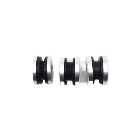 High Grade Motorbike Exhaust Hanger Bushing Suspension Cushion Kit For SXF XCF 250 350 450 RC4 Models 2019 To 2023 With Vibration Dampening Pad Replacement Part, black rubber and silver metal bushings