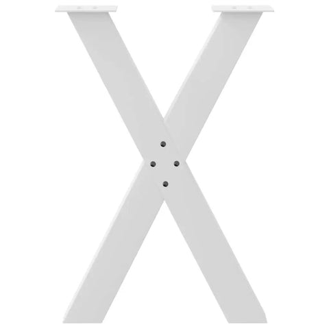 Adjustable Dining Table Legs Two Pack Heavy Duty Powder Coated Steel Desk Legs With Levelers White Finish front view