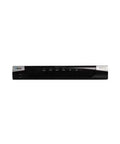 Straight Up Rock Solid Enterprise KVM Over IP Switch With Remote BIOS Management And No Sweat Plug And Play Setup For Server Clusters, black 16-port design, front view.