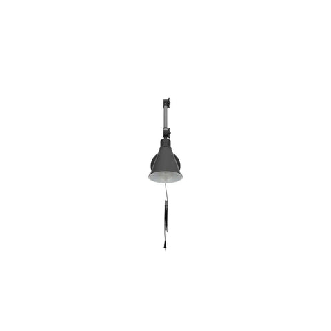 Close-up of Set of 2 Swing Arm Plug in Wall Lamps with Dimmable Switch Industrial Black Metal Reading Sconces hanging detail
