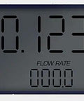 Digital display of 1 Inch Turbine Flow Meter for water and liquids showing flow rate in liters, with clear and precise readout.