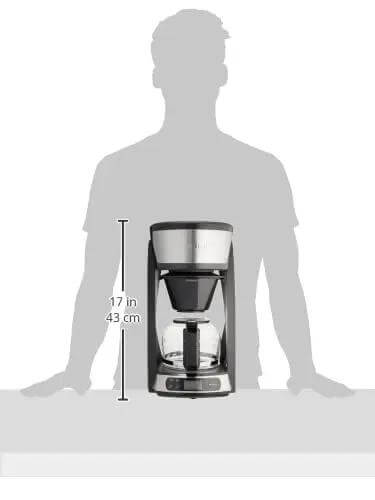 Heat N Brew 10 Cup Programmable Coffee Maker With Stainless Steel Finish, Even Brew Showerhead, keeps coffee hot, front view