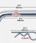 Beefed-Up Heavy Duty Trailer Hitch Pin And Clip With Grooved Head, 5/8 Inch Diameter Fits 2 Inch Or 2-1/2 Inch Receivers, Black, 2-Pack