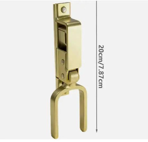 Heavy Duty Instant Locking Gate Latch With Slick One Hand Operation Rust Resistant Gold Alloy Steel Fence Hardware, 20cm.