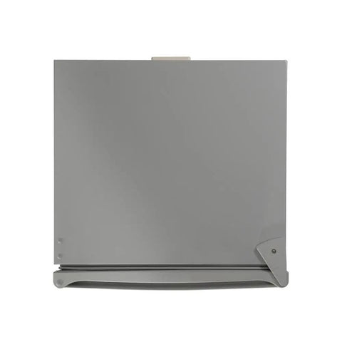 Top Notch 3 Cubic Ft Compact Upright Freezer Fingerprint Resistant Stainless Steel Finish front view with handle.