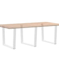 Side view of a wooden table with Set Of 3 Adjustable Dining Table Legs In Powder Coated Steel For Built To Last Durable Modern Support In Home