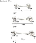 Top Shelf Stainless Steel Cabin Hooks And Eye Latches For Shed Doors Windows Straight Up Heavy Duty Rustproof sizes diagram