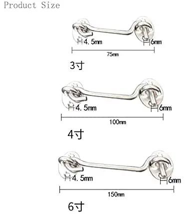 Top Shelf Stainless Steel Cabin Hooks And Eye Latches For Shed Doors Windows Straight Up Heavy Duty Rustproof sizes diagram