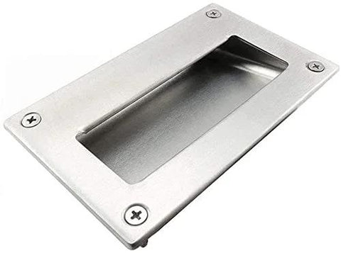 Concealed Recessed Flush Pull Handle 2-Pack Stainless Steel Hidden Flat Sliding Door Pull for Cabinets, front view