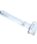 12 Inch Metal Offset Bent Strap Trailer Door Hinge For Side Doors And RVs Universal Fit made of durable steel, suitable for uneven frames.