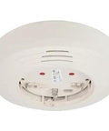 No Fuss Retrofit Ready Intelligent Sounder Base In Elegant Ivory featuring ANSI Temporal and Continuous Tone configurations for fire alarm systems.