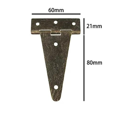 Heavy Duty Flat T Hinge Rock Solid Bronze Finish Galvanized Steel, 60mm width, 80mm height for barn door hardware.