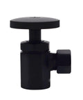 Flat Head Toilet Supply Kit With Round Handle Angle Stop Shut Off Valve 1/2 In IPS Inlet 3/8 In OD Compression Outlet 20 In Matte Black