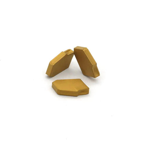 GTN-2 SP200 CNC Grooving Carbide Inserts shown in CVD yellow coating with heavy duty design for SPB226 lathe, 10 piece set.