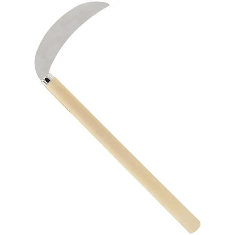 Landscape Sickle With 7 Inch Blade And Beige Handle For Edging Clearing Weeds Tall Grass And Fence Lines Comfortable Grip Great For Weed Whacking And Yard Maintenance 12 Pack, side view.