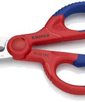 Electrician Shears With Precise Ground Stainless Steel Blades, Fine Serration For Clean Non Slip Cuts, Integrated Cable Cutter