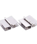 Pair of Adjustable Double Clamp Shower Door Hinge Stainless Steel Silver Heavy Duty Glass Door Hardware For Shower Enclosures And Cabinets