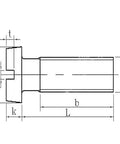 Technical drawing of Top Tier Brass Slotted Cheese Head Screws Bulk Set M2 Through M8 Metric Fasteners dimensions and specifications.